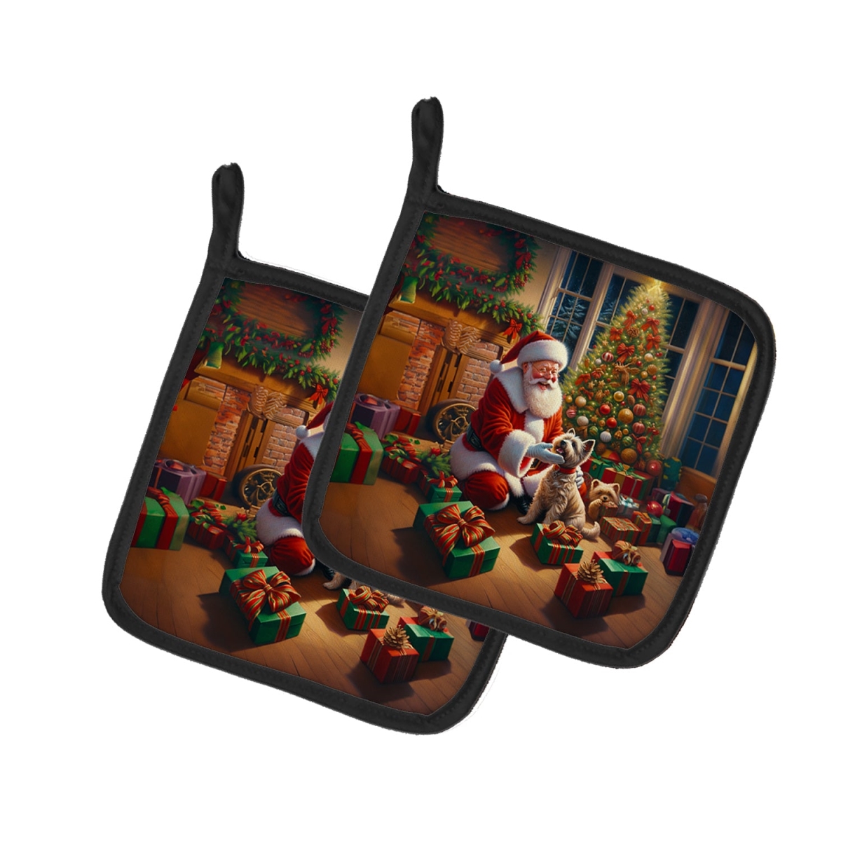 Picture of Carolines Treasures DAC4087PTHD 7.5 x 7.5 in. Cairn Terrier & Santa Claus Pot Holders - Set of 2