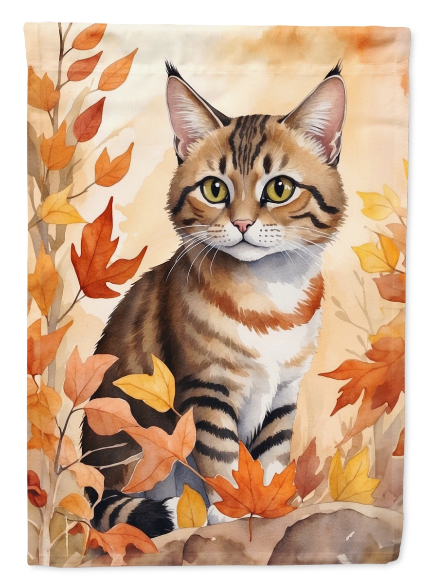 DAC7159CHF 40 x 28 in. Owyhee Bob Cat in Fall Leaves House Flag