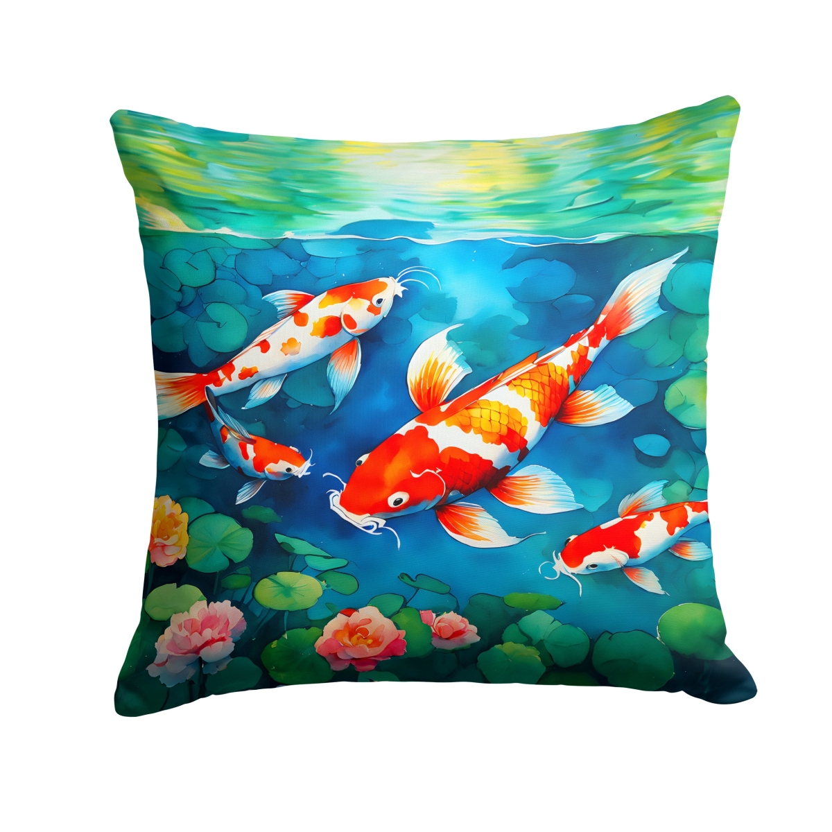 DAC2797PW1818 18 x 18 in. Koi Fish Throw Pillow