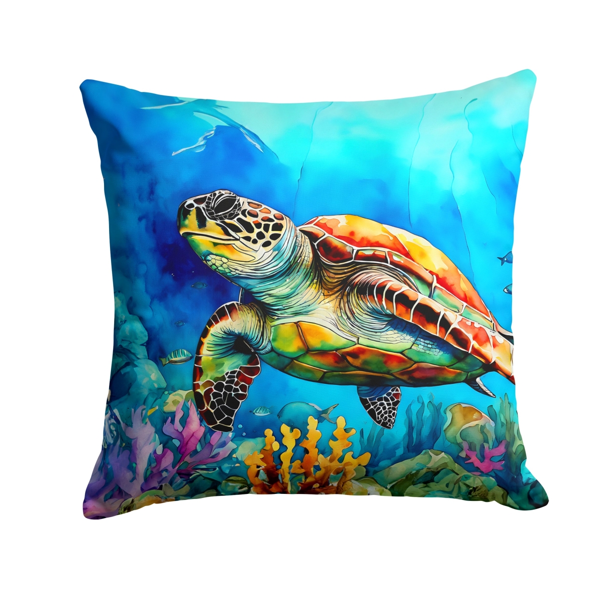 DAC2805PW1818 18 x 18 in. Loggerhead Sea Turtle Throw Pillow