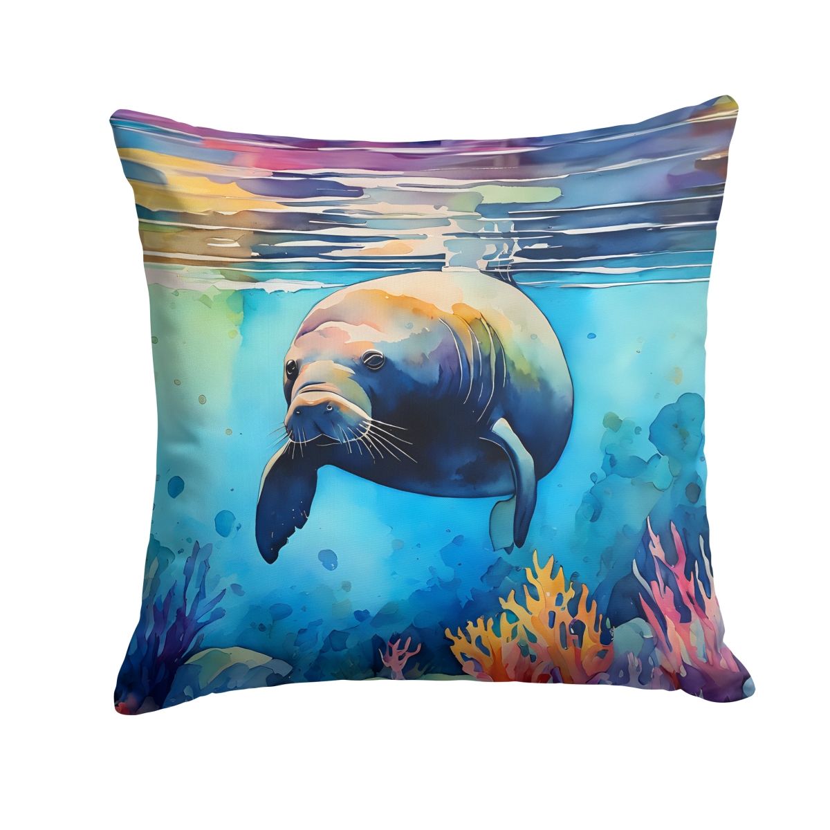 DAC2810PW1818 18 x 18 in. Manatee Throw Pillow