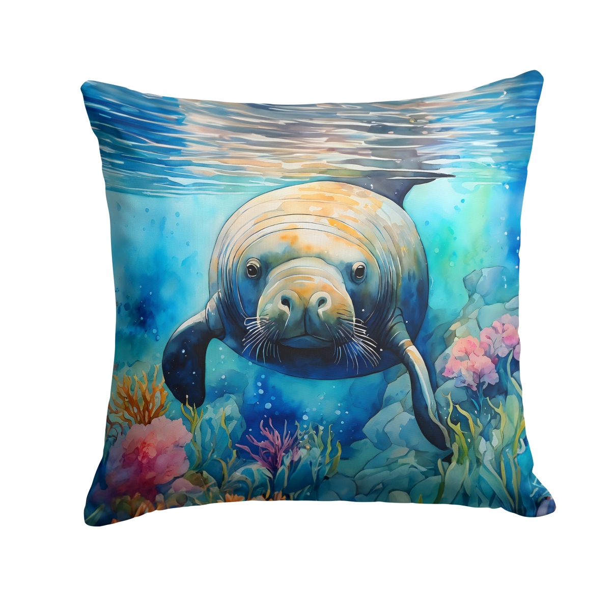 DAC2814PW1818 18 x 18 in. Manatee Throw Pillow