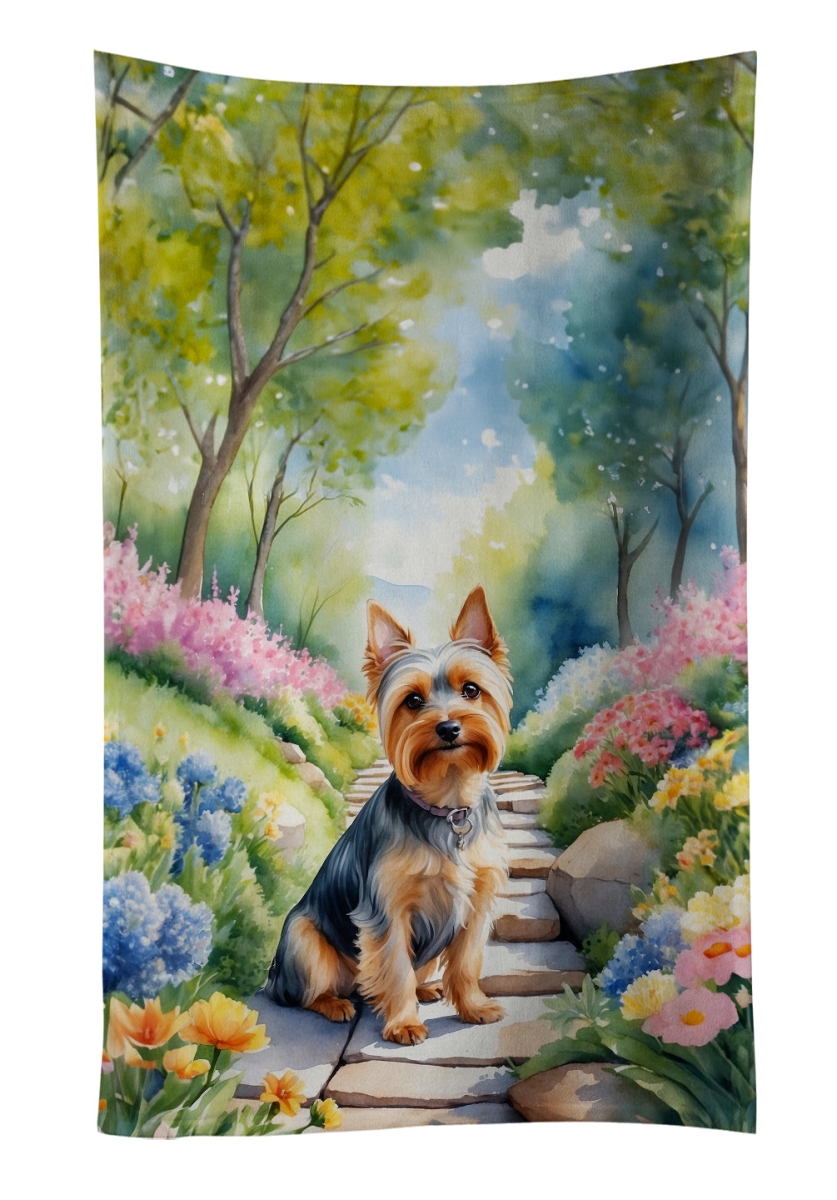 DAC6720KTWL 25 x 15 in. Silky Terrier Spring Path Kitchen Towel