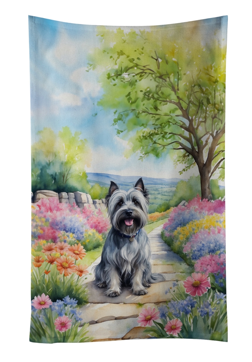 DAC6721KTWL 25 x 15 in. Skye Terrier Spring Path Kitchen Towel