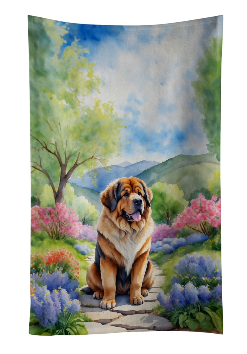 DAC6724KTWL 25 x 15 in. Tibetan Mastiff Spring Path Kitchen Towel