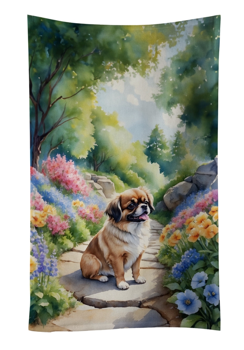 DAC6725KTWL 25 x 15 in. Tibetan Spaniel Spring Path Kitchen Towel