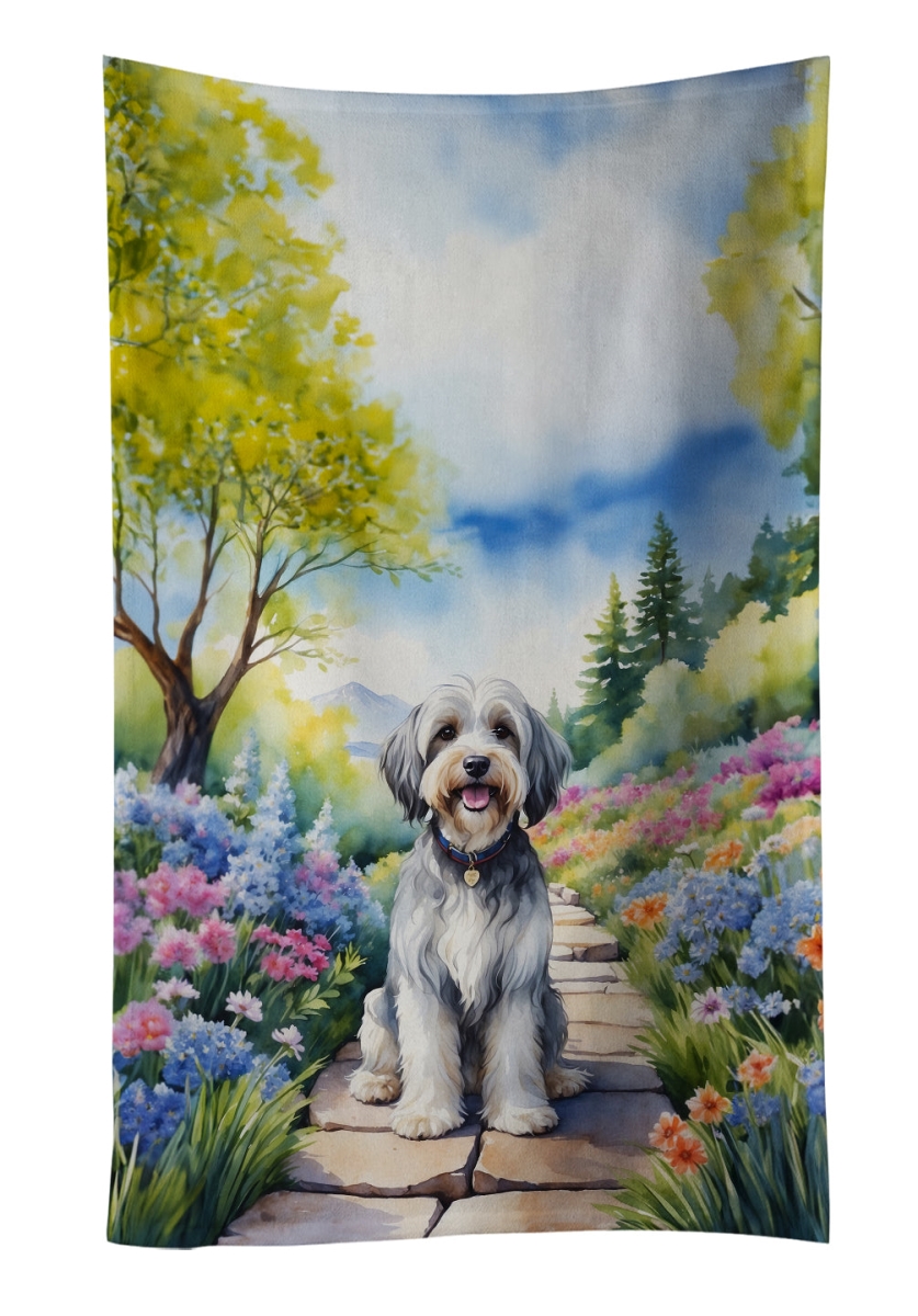 DAC6726KTWL 25 x 15 in. Tibetan Terrier Spring Path Kitchen Towel