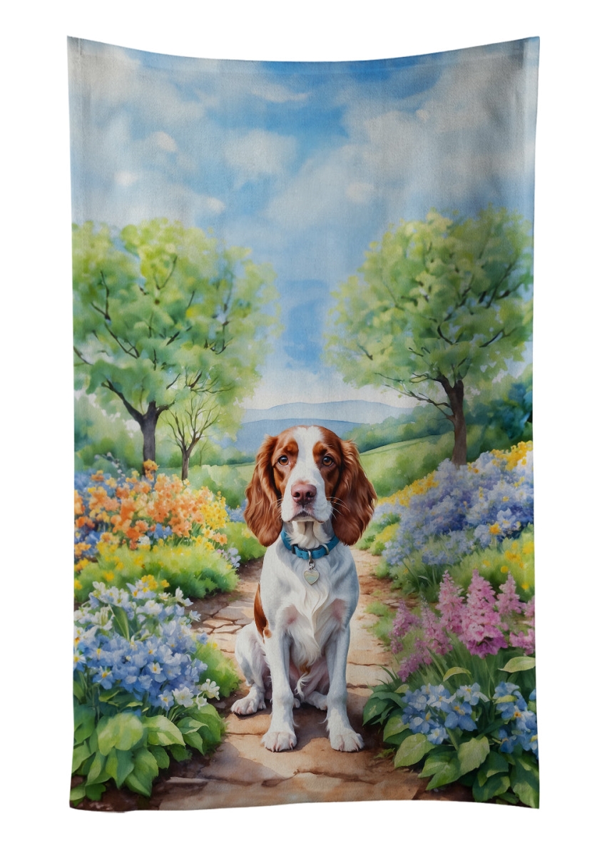 DAC6729KTWL 25 x 15 in. Welsh Springer Spaniel Spring Path Kitchen Towel