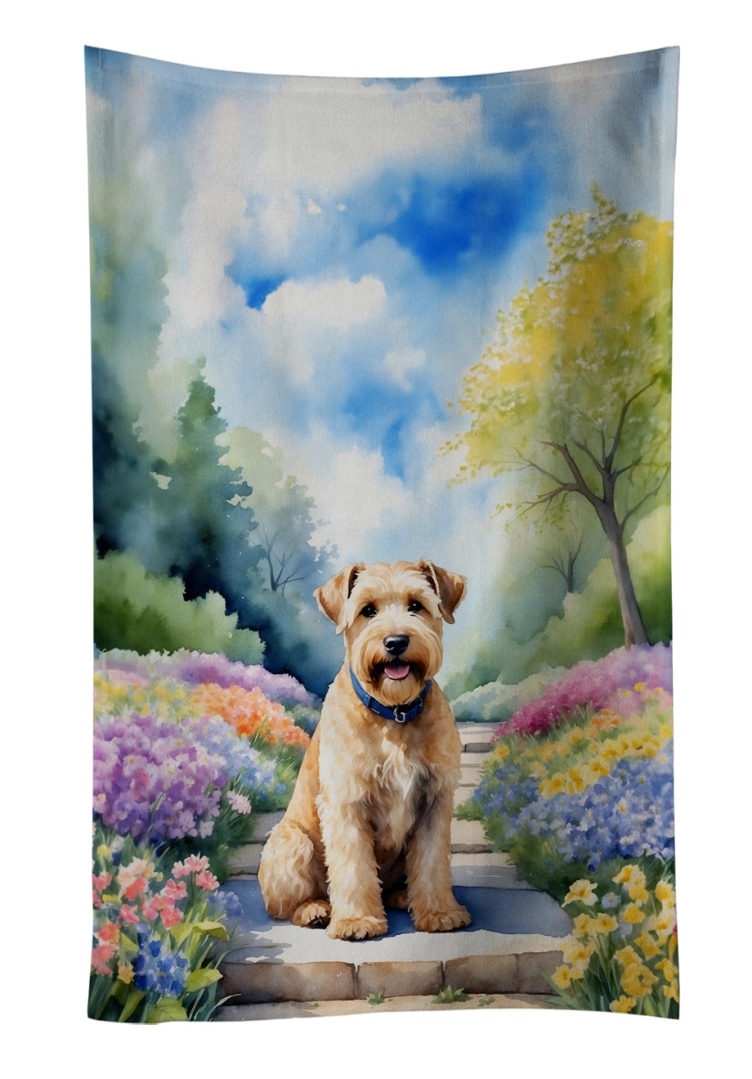 DAC6732KTWL 25 x 15 in. Wheaten Terrier Spring Path Kitchen Towel