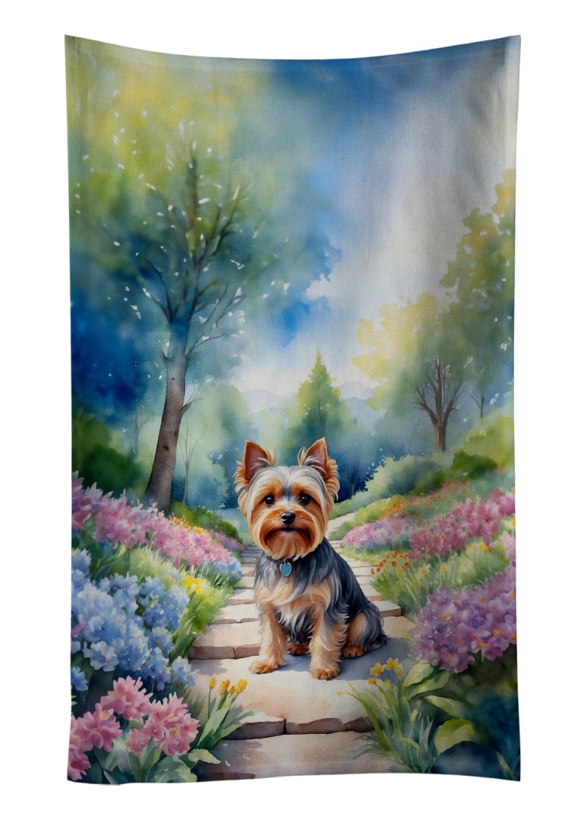 DAC6736KTWL 25 x 15 in. Yorkshire Terrier Spring Path Kitchen Towel