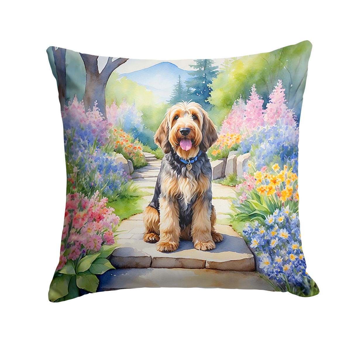 DAC6683PW1414 14 x 14 in. Otterhound Spring Path Throw Pillow