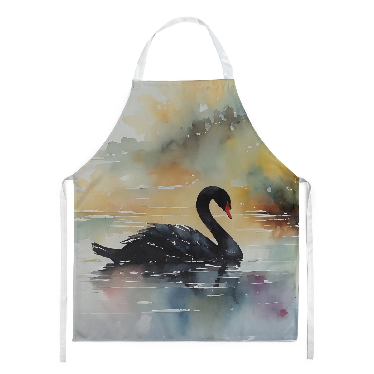 Picture of Carolines Treasures DAC3270APRON 30 x 27 in. Black Swan Apron