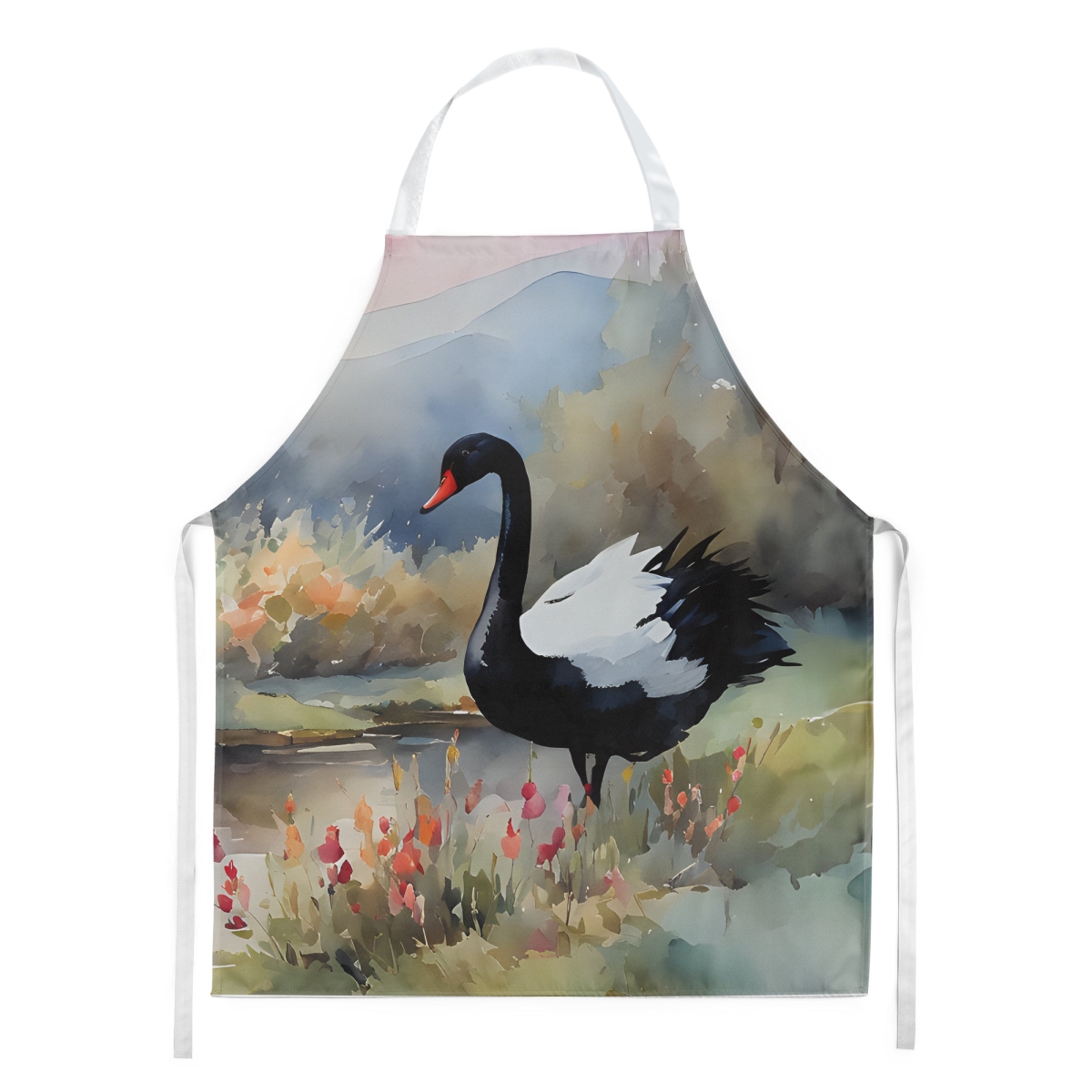 Picture of Carolines Treasures DAC3271APRON 30 x 27 in. Black Swan Apron