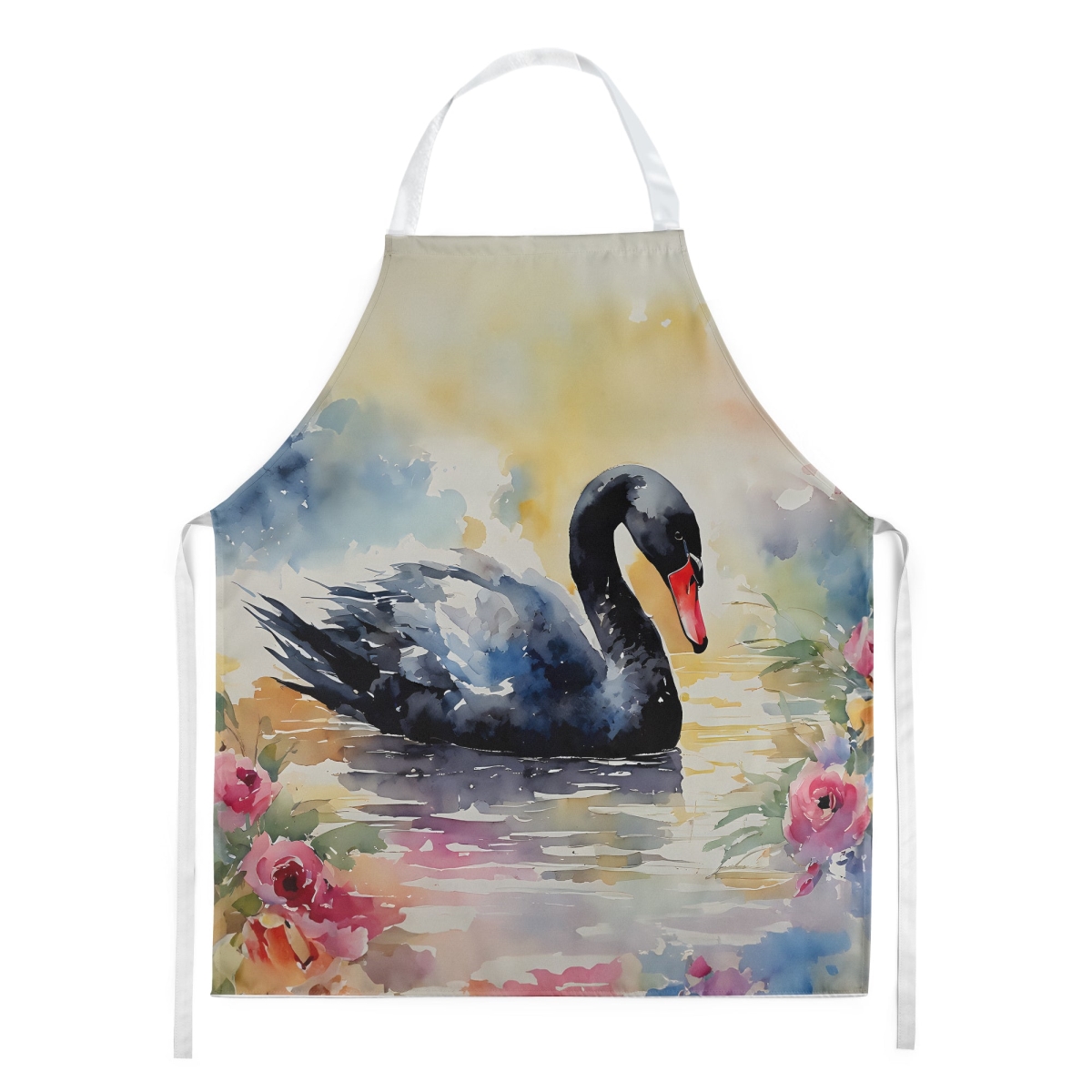 Picture of Carolines Treasures DAC3272APRON 30 x 27 in. Black Swan Apron