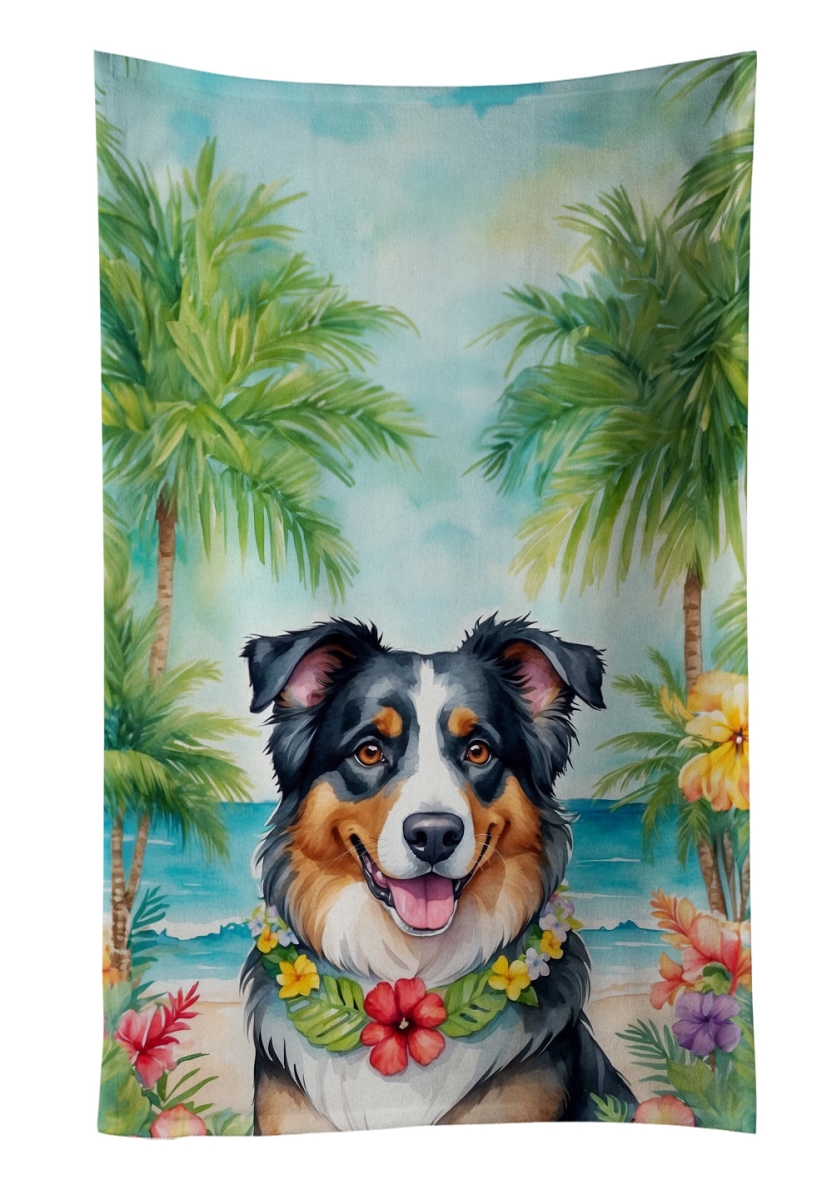 DAC6358KTWL 25 x 15 in. Australian Shepherd Luau Kitchen Towel