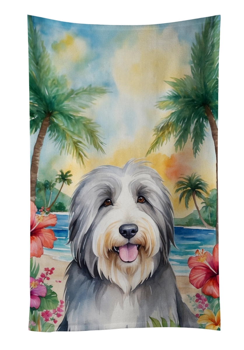 DAC6364KTWL 25 x 15 in. Bearded Collie Luau Kitchen Towel