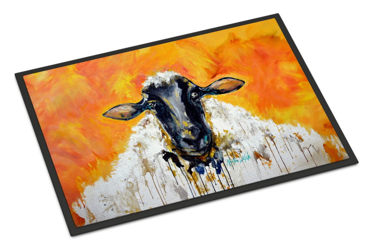 MW2109MAT 18 x 27 in. Peach Wool Sheep Doormat