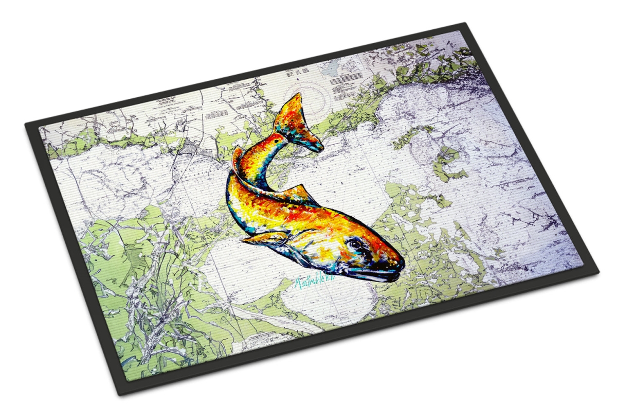 MW2115MAT 18 x 27 in. Red Fish on Map Doormat