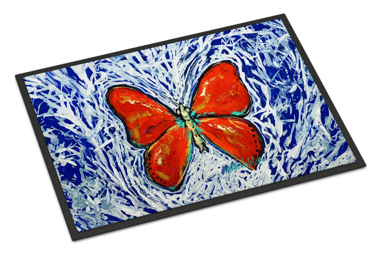MW2116MAT 18 x 27 in. Red Glider Butterfly Doormat
