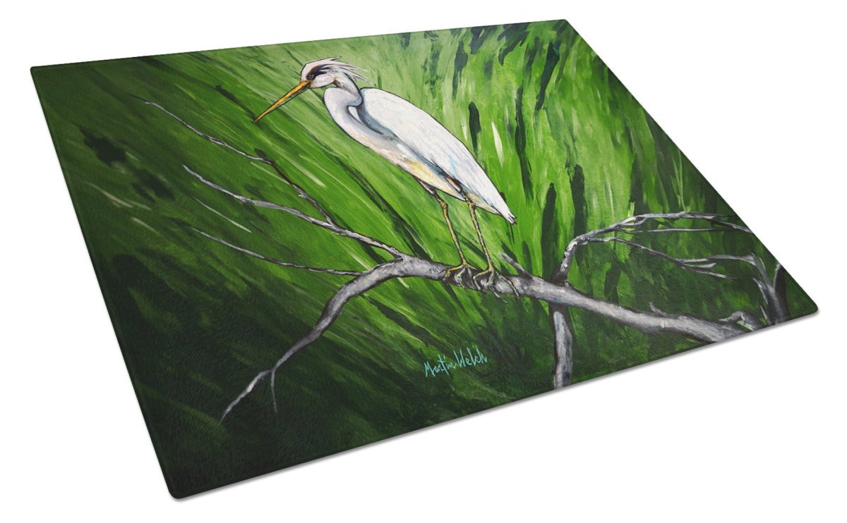 MW2105LCB 15 x 12 in. Heron on A Limb Glass Cutting Board