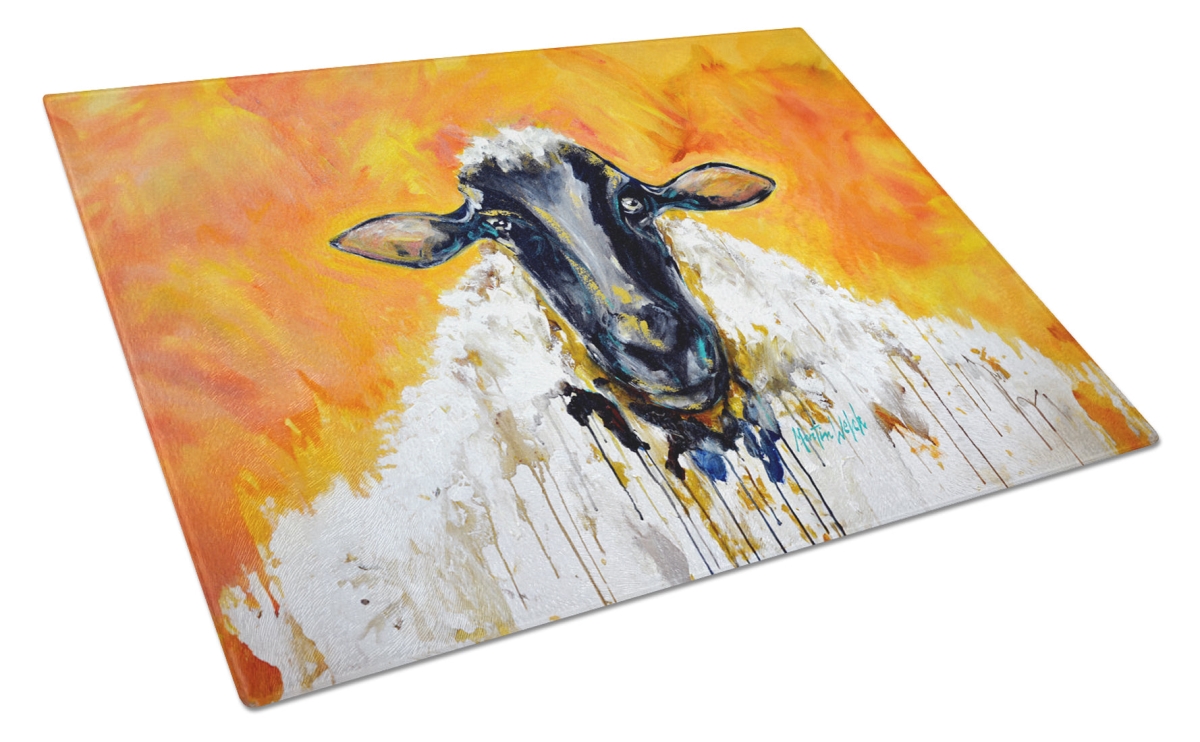MW2109LCB 15 x 12 in. Peach Wool Sheep Glass Cutting Board