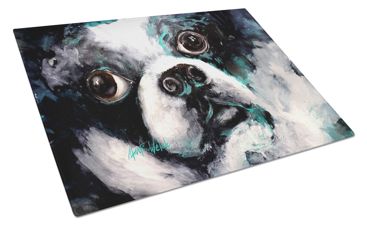 MW2112LCB 15 x 12 in. Boston Terrier Pretty Please Glass Cutting Board