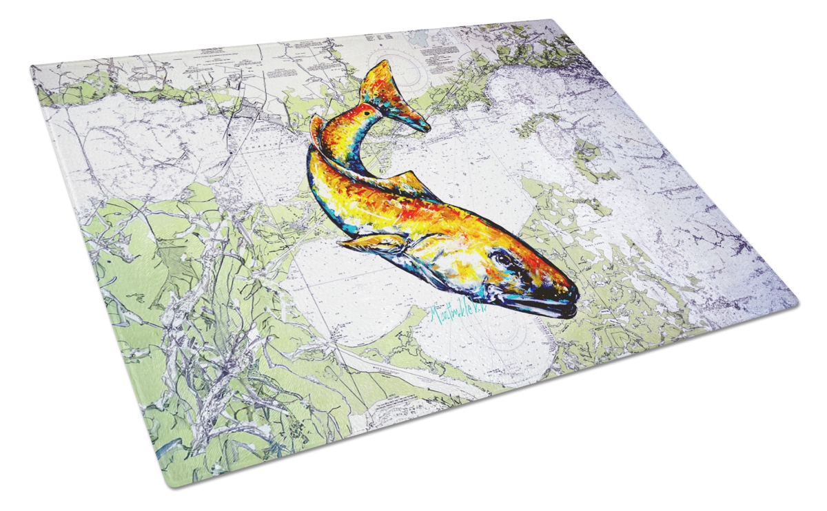 MW2115LCB 15 x 12 in. Red Fish on Map Glass Cutting Board