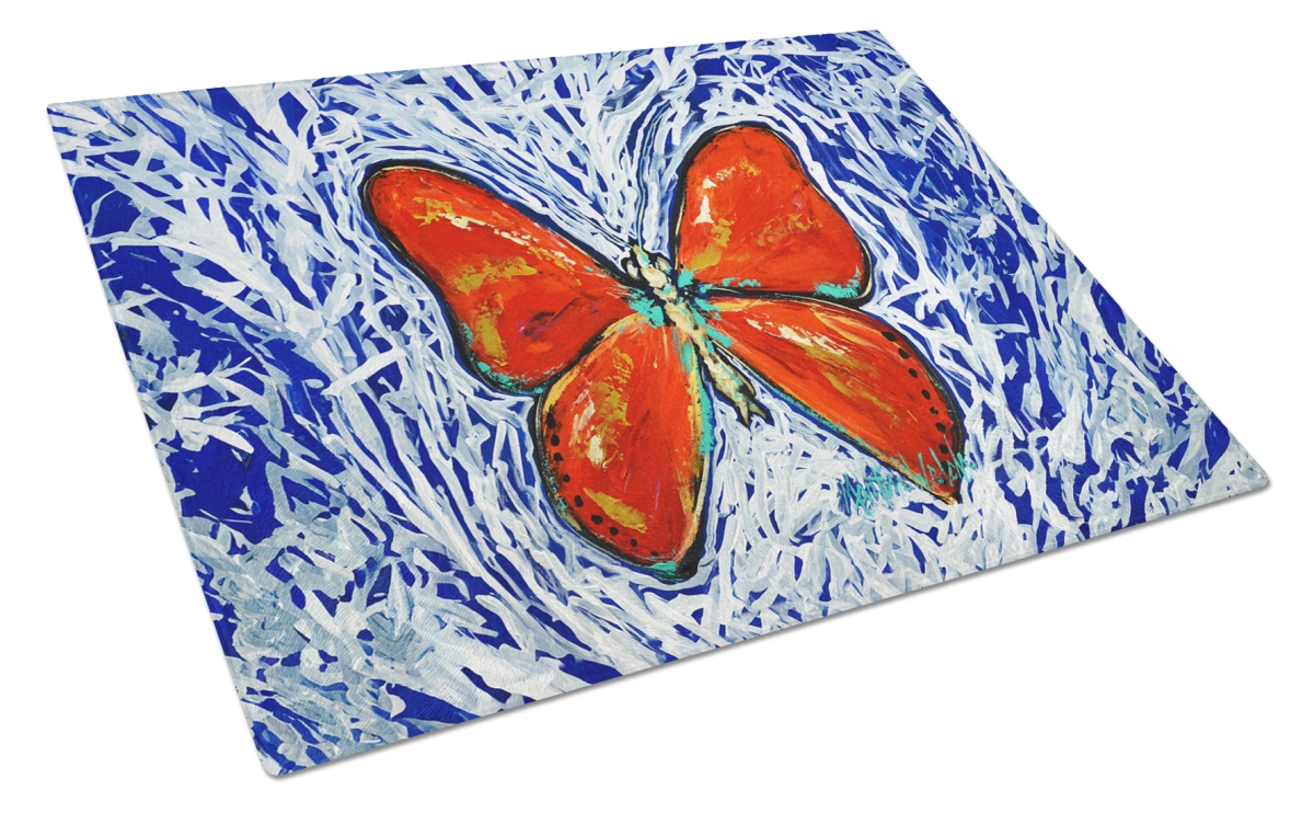 MW2116LCB 15 x 12 in. Red Glider Butterfly Glass Cutting Board