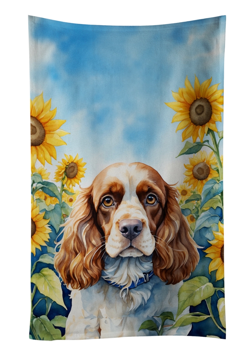 DAC6058KTWL 25 x 15 in. Cocker Spaniel in Sunflowers Kitchen Towel
