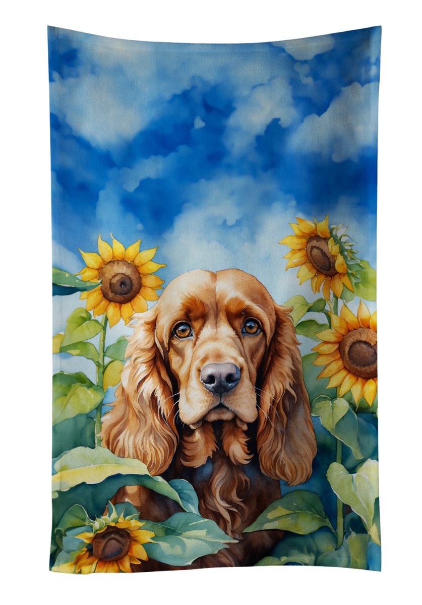 DAC6059KTWL 25 x 15 in. Cocker Spaniel in Sunflowers Kitchen Towel