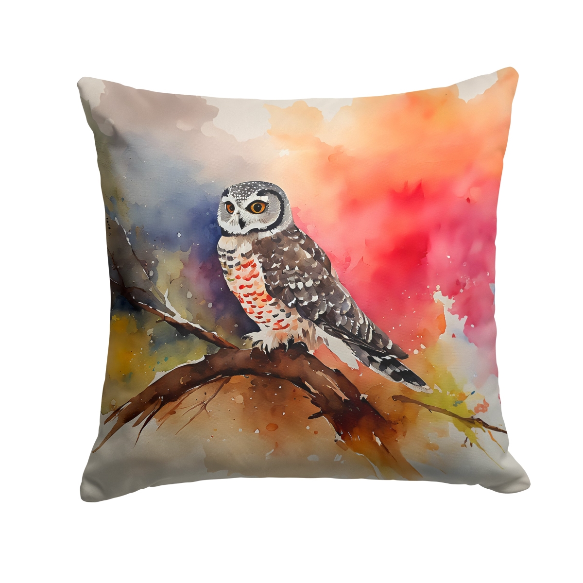 DAC3243PW1414 14 x 14 in. Northern Hawk Owl Throw Pillow