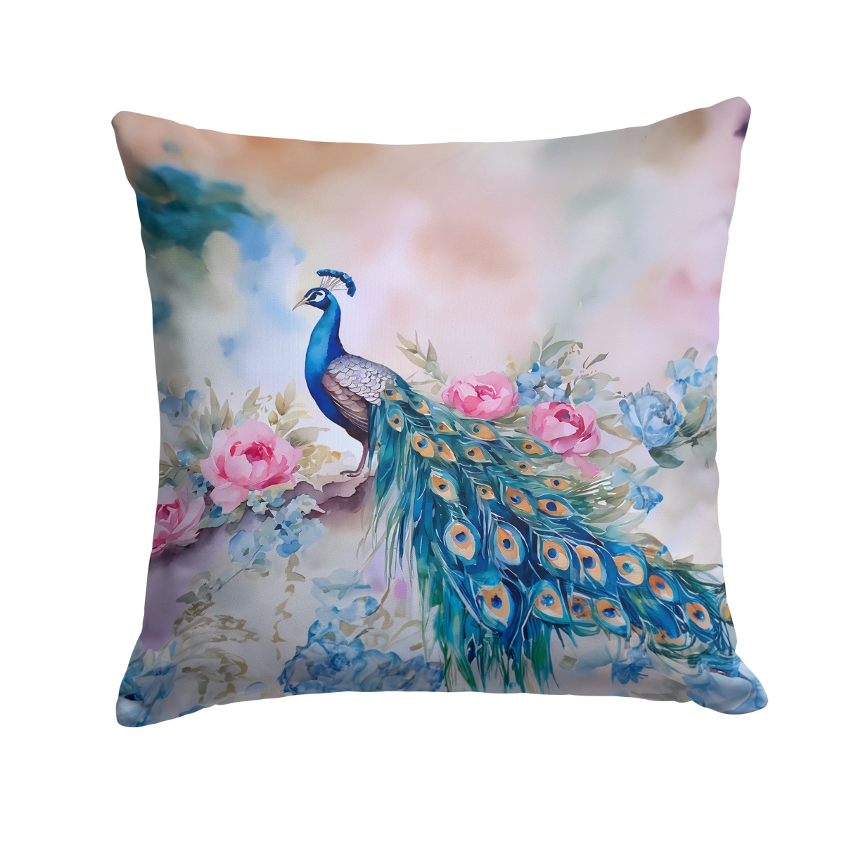 DAC3251PW1414 14 x 14 in. Peacock Throw Pillow