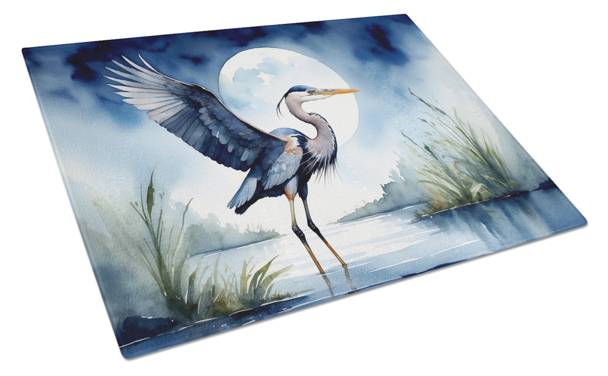 Blue Heron Glass Cutting Board - 15 x 12 in. - Artistic Design