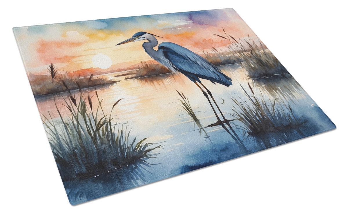 DAC7502LCB 15 x 12 in. Blue Heron Setting Sun Glass Cutting Board