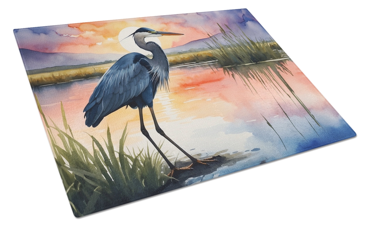 DAC7504LCB 15 x 12 in. Blue Heron Setting Sun Glass Cutting Board