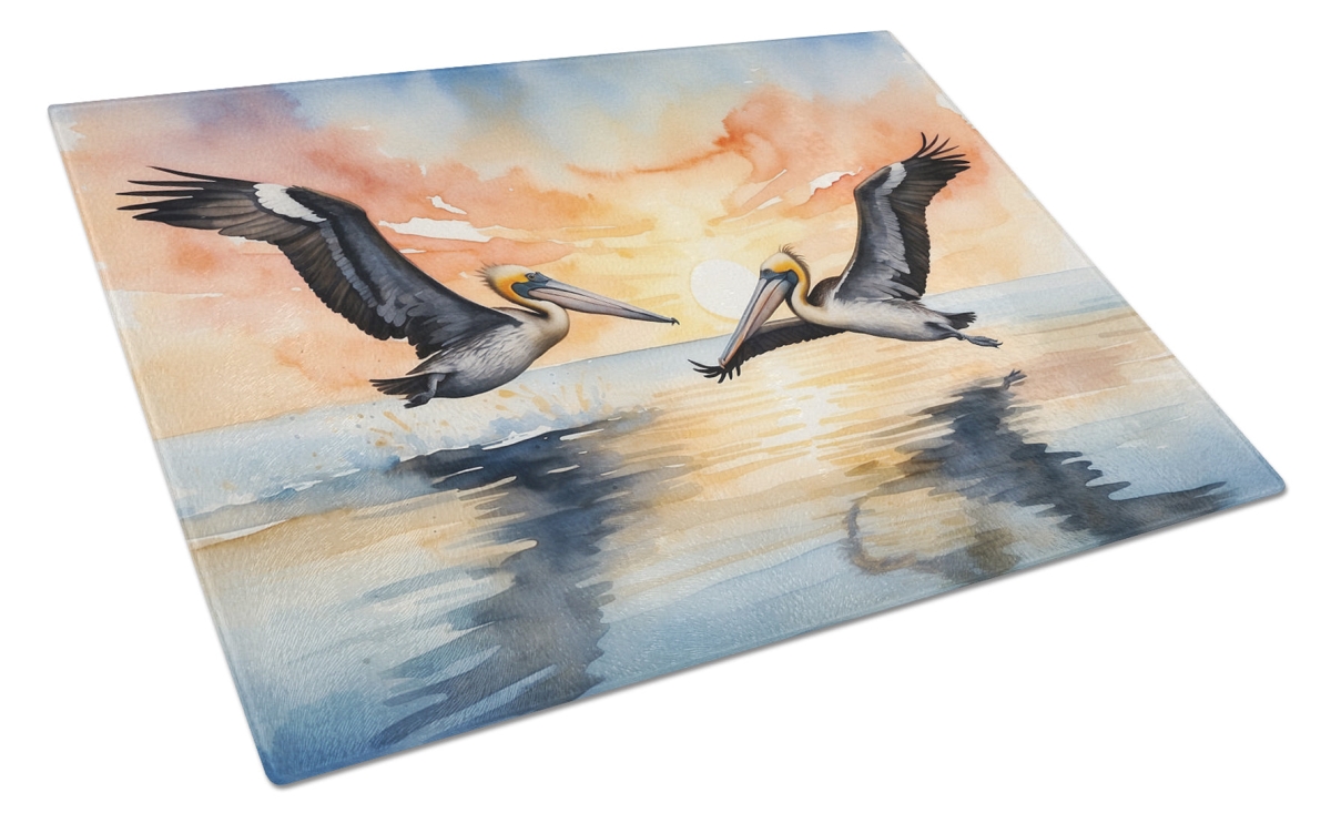 DAC7512LCB 15 x 12 in. Pelicans Flying Glass Cutting Board