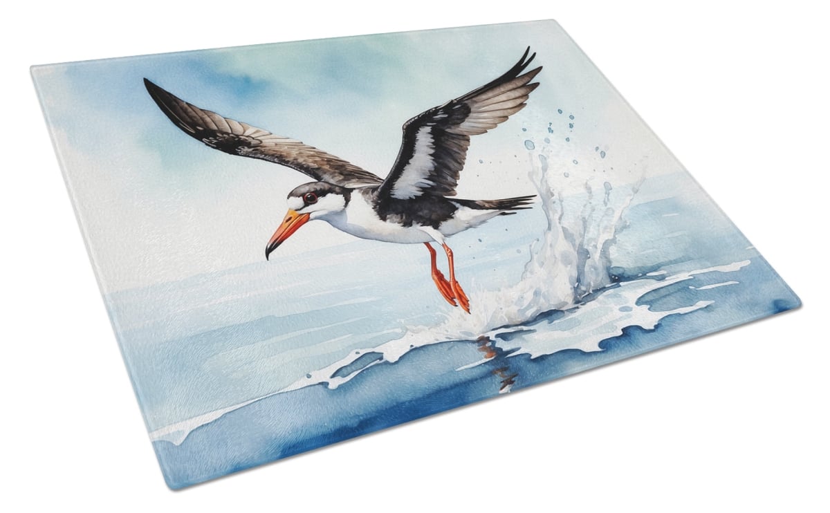 DAC7515LCB 15 x 12 in. Black Skimmer Glass Cutting Board