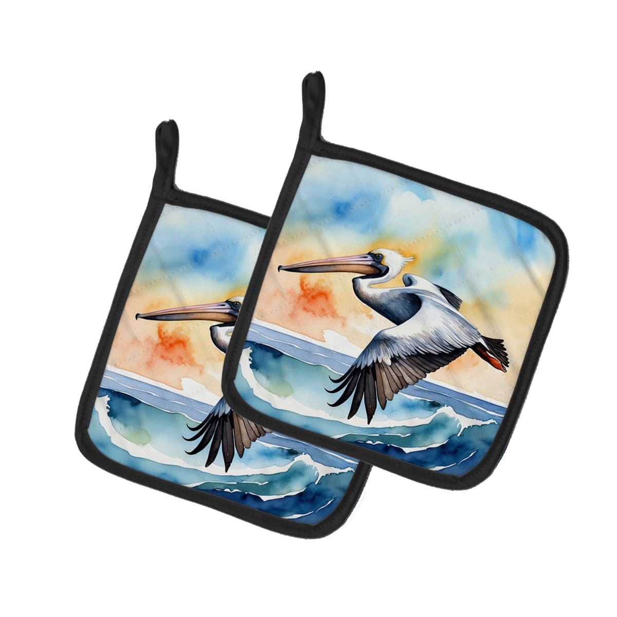 DAC7513PTHD 7.5 x 7.5 in. Pelican Soaring Pot Holders - Set of 2