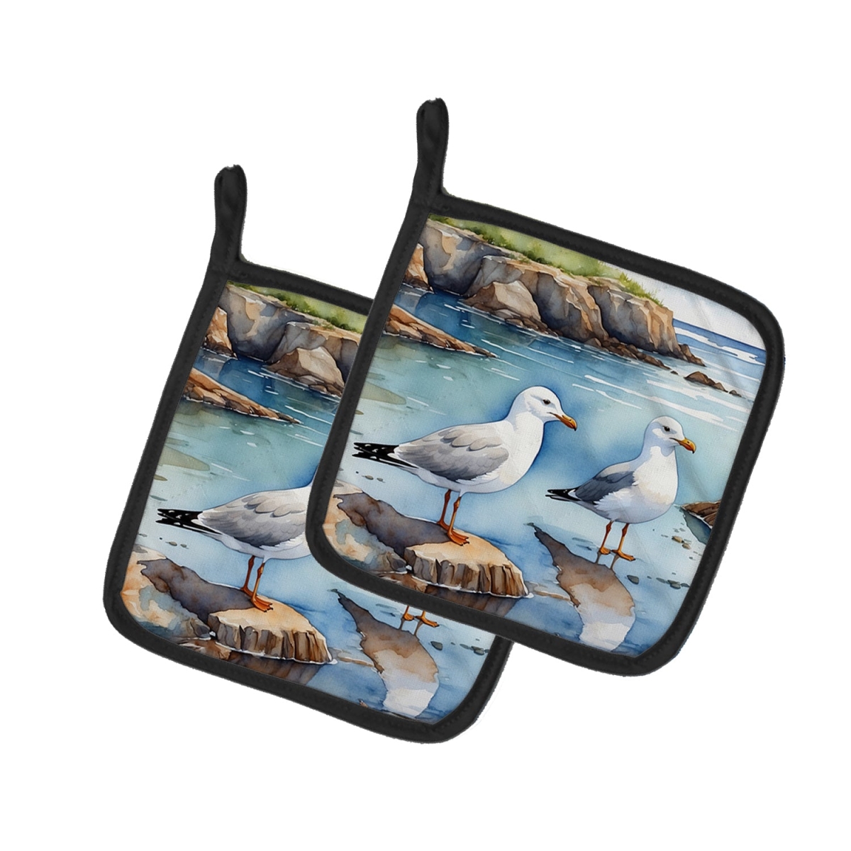 DAC7518PTHD 7.5 x 7.5 in. Gulls Scavenging Pot Holders - Set of 2