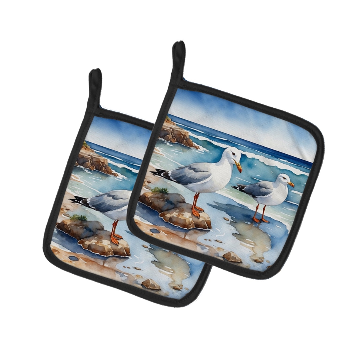 DAC7519PTHD 7.5 x 7.5 in. Gulls Scavenging Pot Holders - Set of 2