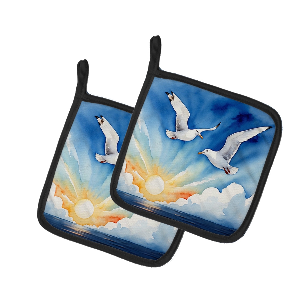 DAC7520PTHD 7.5 x 7.5 in. Gulls Soaring High Pot Holders - Set of 2