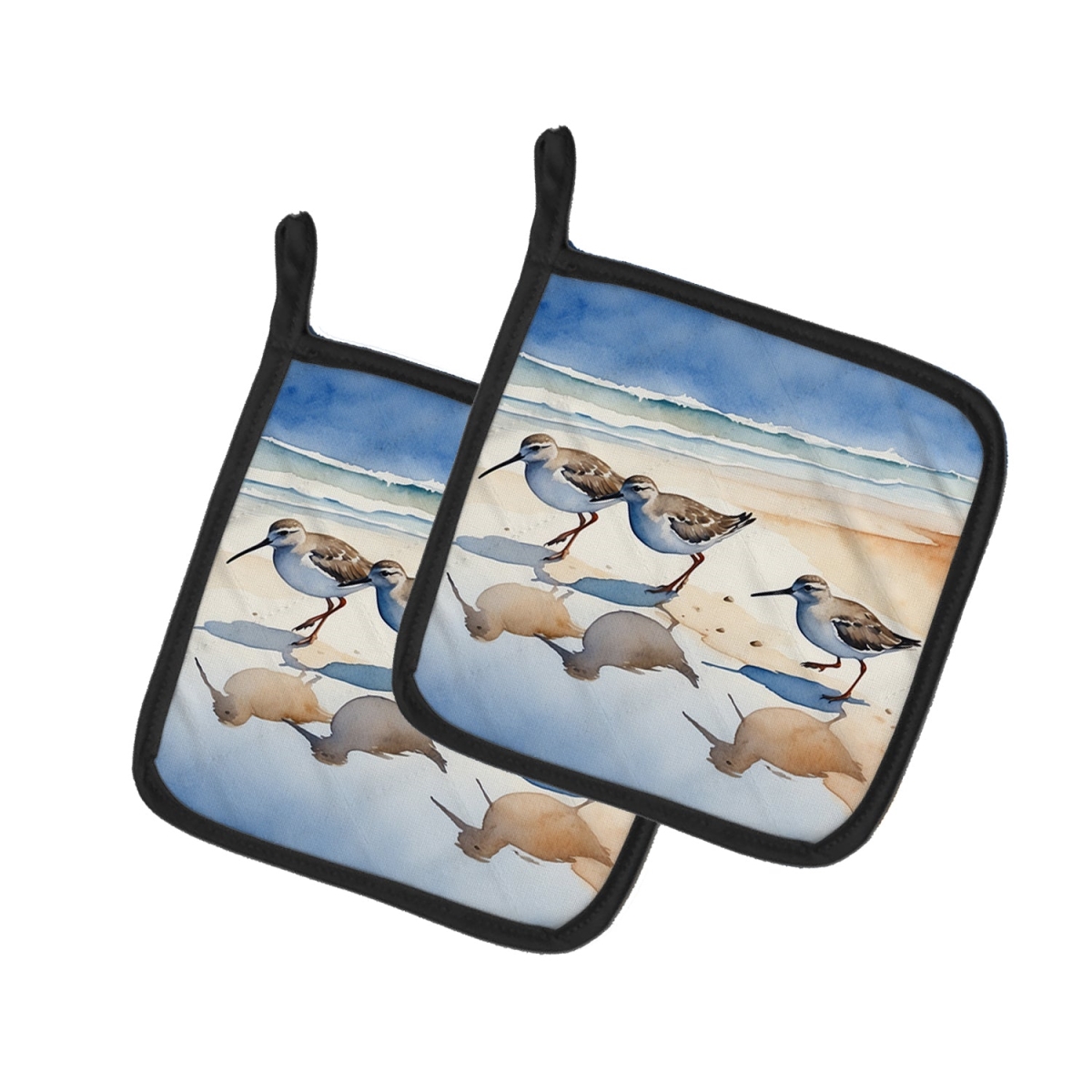 DAC7528PTHD 7.5 x 7.5 in. Sandpipers Pot Holders - Set of 2