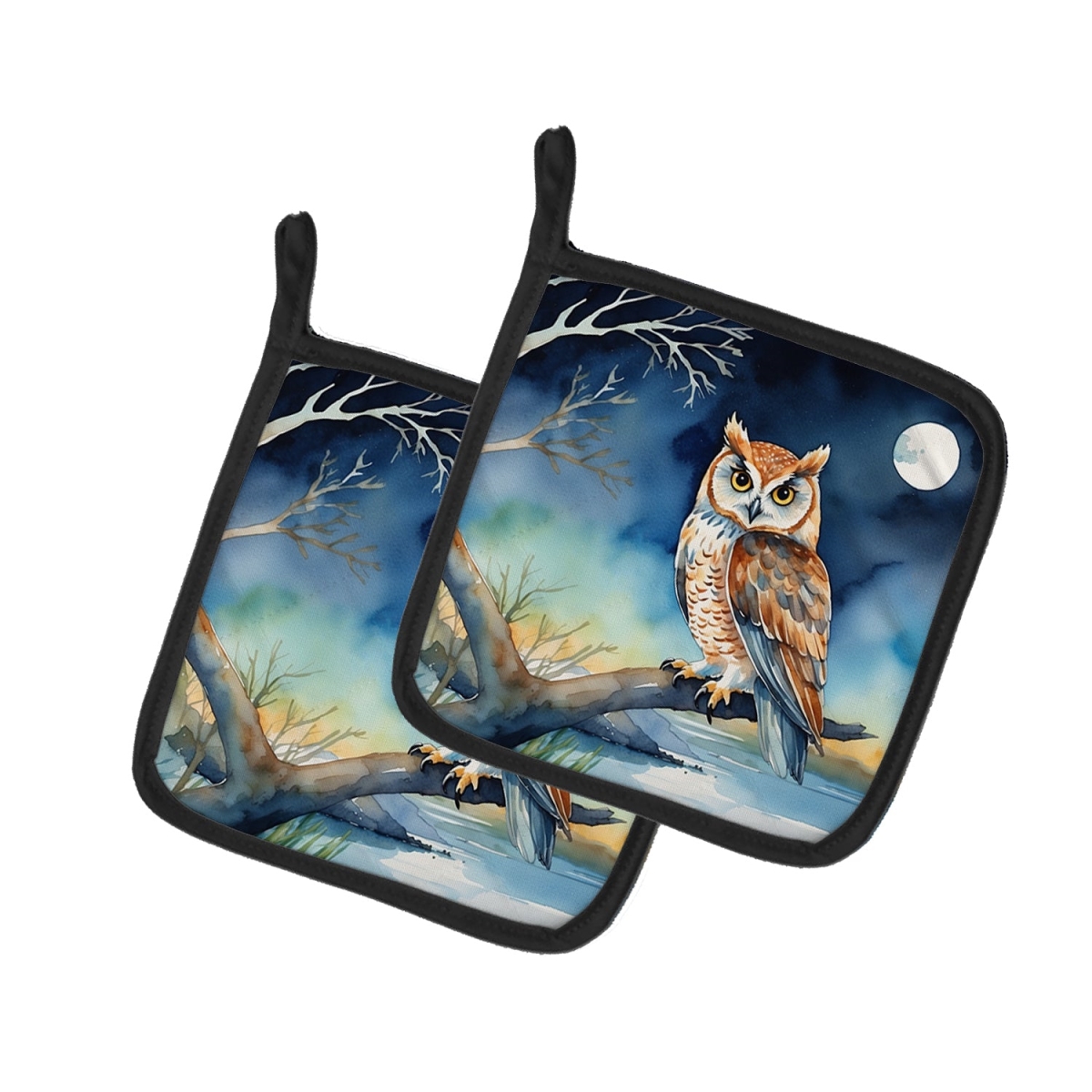 DAC7531PTHD 7.5 x 7.5 in. Owl Perched in Coastal Tree Pot Holders - Set of 2