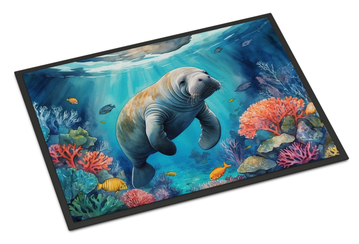 DAC7671JMAT 24 x 36 in. Manatee & Coral Reefs Doormat