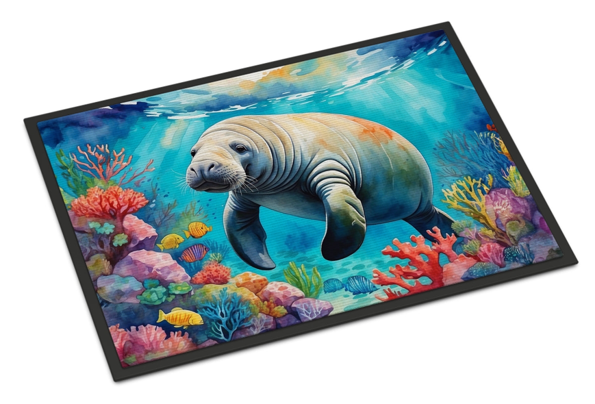 DAC7672JMAT 24 x 36 in. Manatee & Coral Reefs Doormat