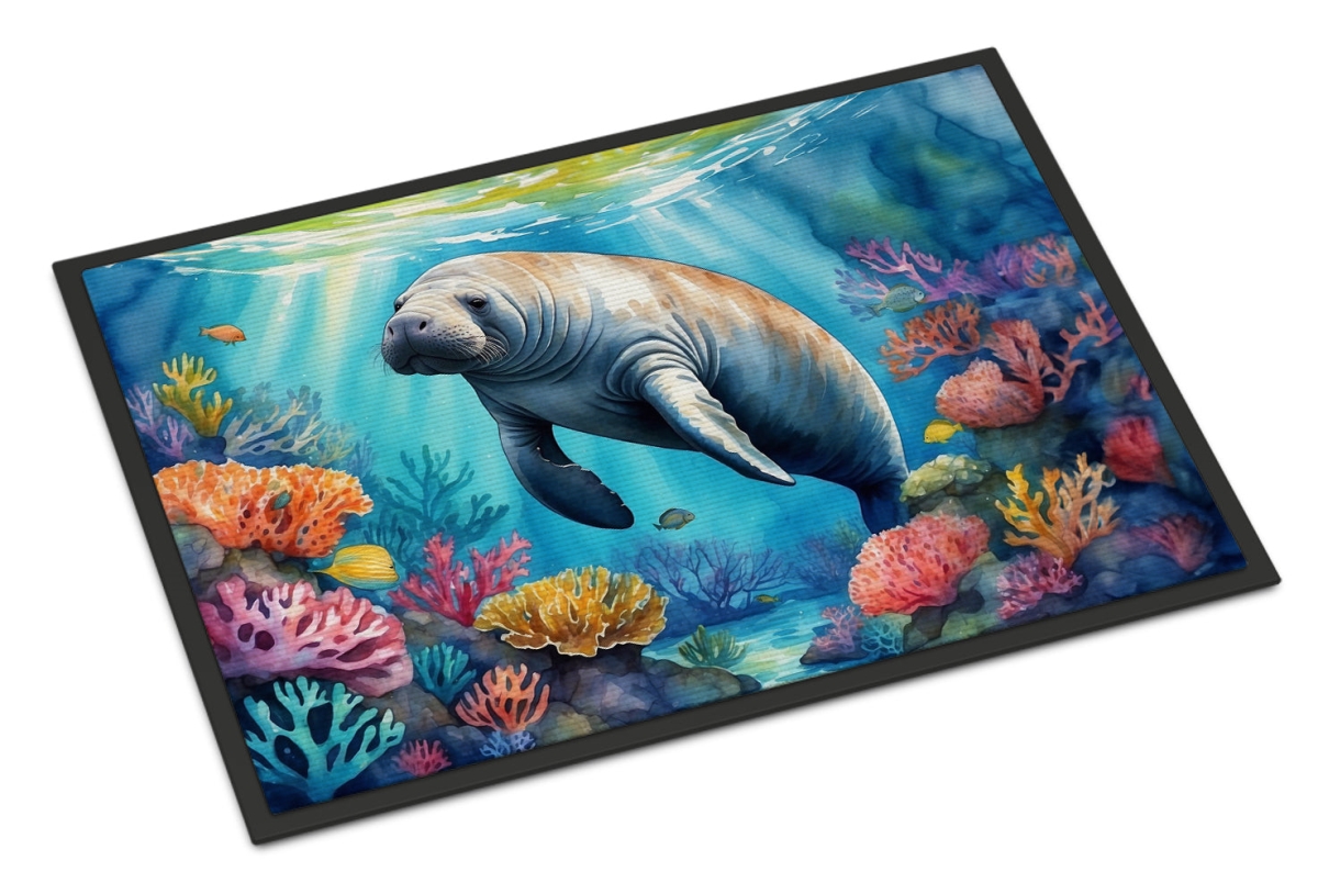 DAC7673JMAT 24 x 36 in. Manatee & Coral Reefs Doormat
