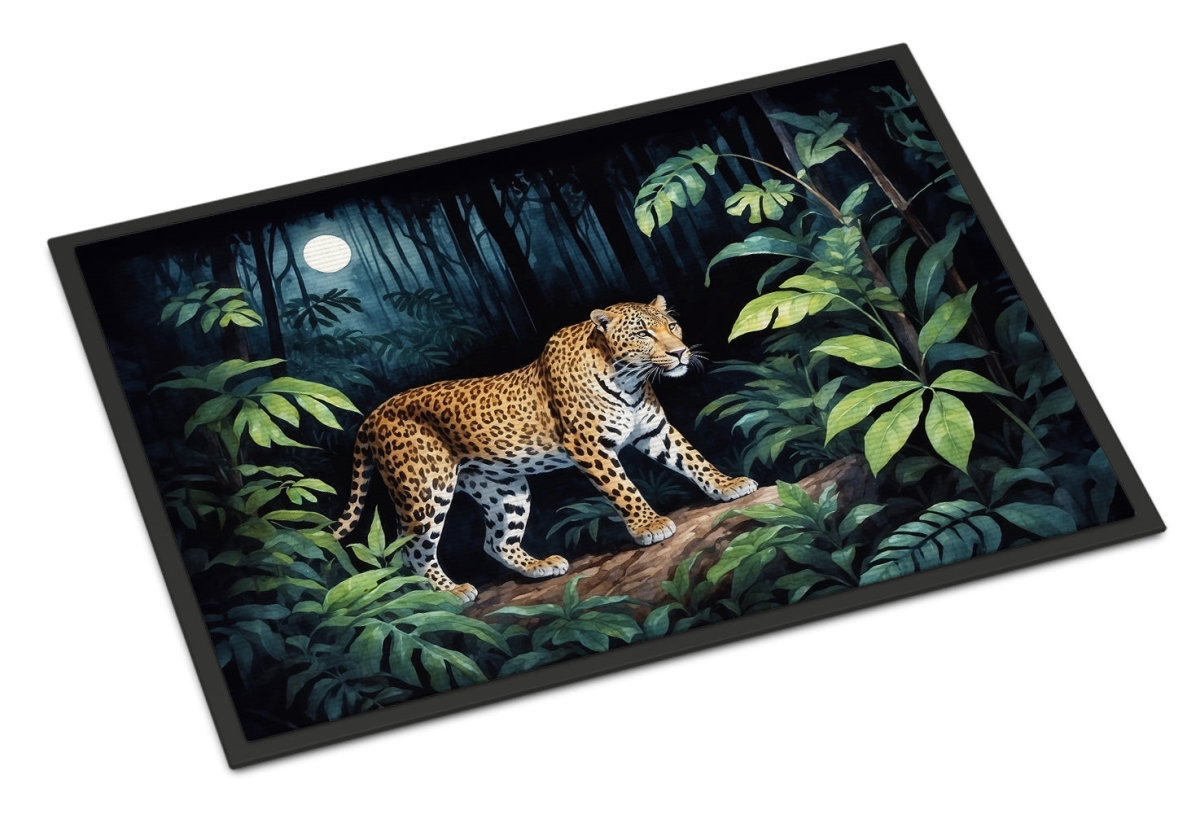 Leopard Nighttime Jungle Doormat - Multicolor - 24 x 36 in. - Durable Weather-Resistant Design