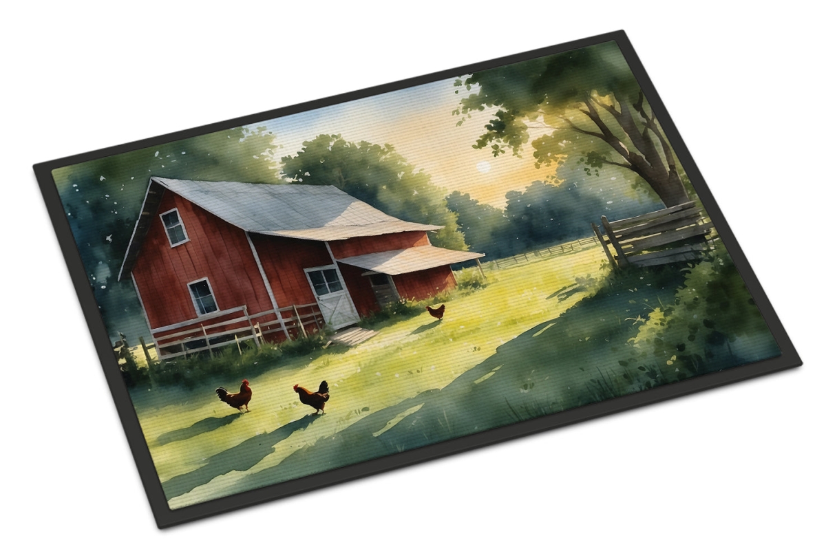 DAC7651MAT 18 x 27 in. Chicken Coop At Dawn Doormat