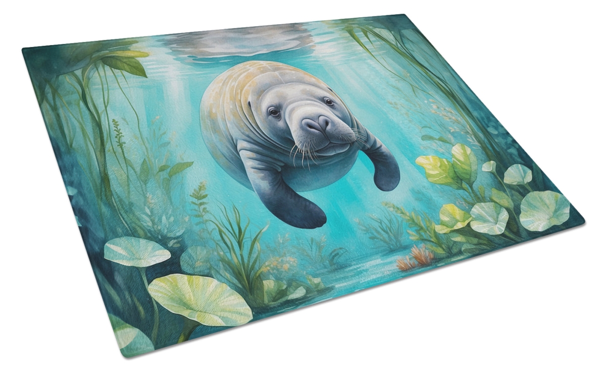 DAC7674LCB 15 x 12 in. Manatee in a Crystal-Clear Spring Glass Cutting Board
