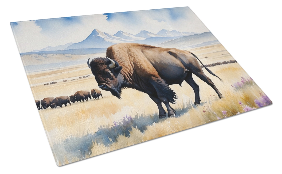 DAC7704LCB 15 x 12 in. Prairie Bison Glass Cutting Board